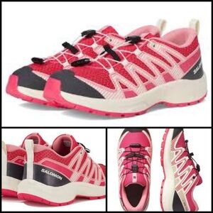 Salomon XA Pro V8 Rouge Red Vanilla Ice Flamingo Pink Trail Kids Running Shoes 7